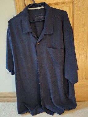 Tommy Bahama Navy Short-Sleeve Camp Shirt Jacket